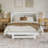 Tucson Wood Murphy Bed Chest with Storage Drawer, Built-in Charging station and Mattress-73206069-73206070