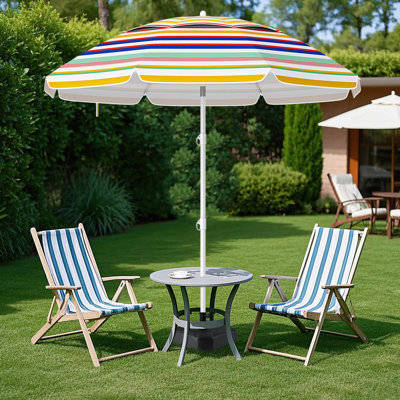 Parasol pliant d'extérieur 6,5 pi avec bouton poussoir et évent