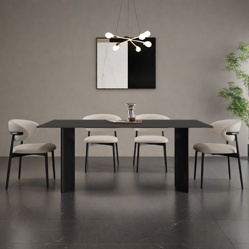Table et chaise de salle à manger minimaliste moderne, H 29,5 po x L 55,1 po x l 31,4 po