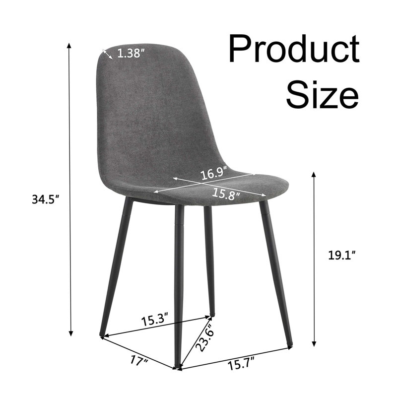 Ensemble de chaises de salle à manger confortables en lin et coton - Six pièces dans des chaises foncées seulement, sans les tables