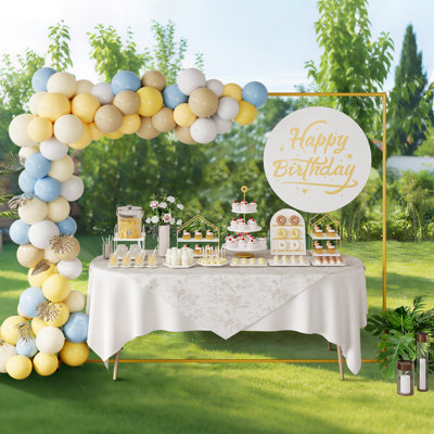 Adjustable 7.9'x6.6' Square Arch Backdrop Stand, Metal Wedding or Party Frame for Garden, Balloon, Birthday & Anniversary Decor
