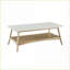 Table basse Rocket Angular Pecan avec verre trempé