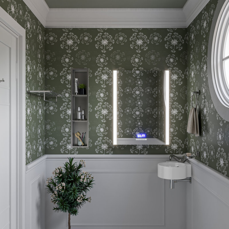 Lavabo de salle de bain mural ovale en porcelaine blanche avec trop-plein