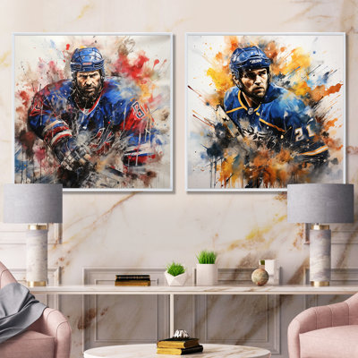 «Sport Hockey Ice Chronicles I», ensemble de 2 reproductions d'art sur toile