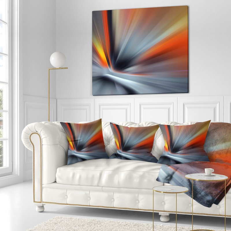  Coussin abstrait à grosses lignes abstraites, 18 po x 18 po, Coussin décoratif