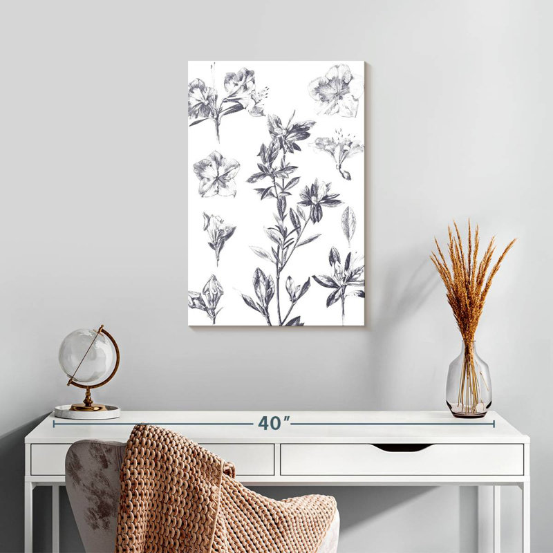 Harnek Lithograph Florals I - bleu, H 24 po x l 16 po