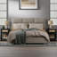 Ensemble de chambre à coucher 3 pièces, commode 6 tiroirs et tables de chevet 1 tiroir Boho-128961495