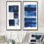 Toile bleu marine, art mural abstrait indigo 2 pièces, horizon indigo-409059181-401683803