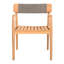 4 chaises de patio en bois avec finition en corde grise et résistante aux intempéries-463448947