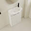  Meuble-lavabo autoportant de 23 po avec lavabo rond simple en céramique Farmborough, portes à fermeture douce-183665234