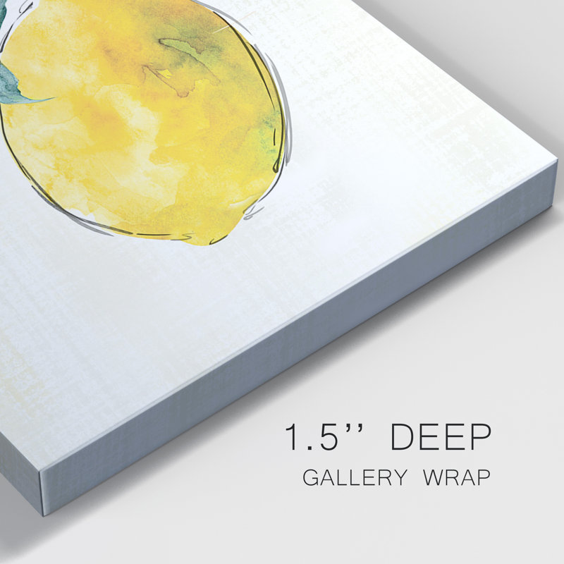 Happy Lemon - ensemble de 2 peintures sur toile tendue, H 16 po x l 32 po x P 1 po