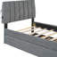 Lit plateforme tapissier avec lit gigogne gris - construction pour une utilisation à long terme simple, polyvalente et pratique-1178576087-1178576086