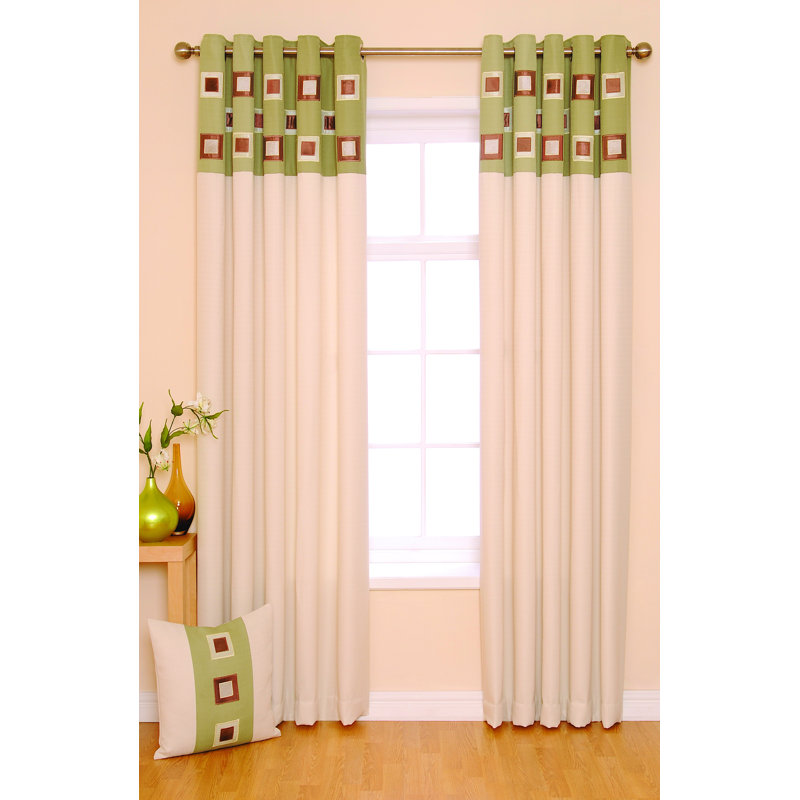 Natividad Room Darkening Curtain Pair, Green