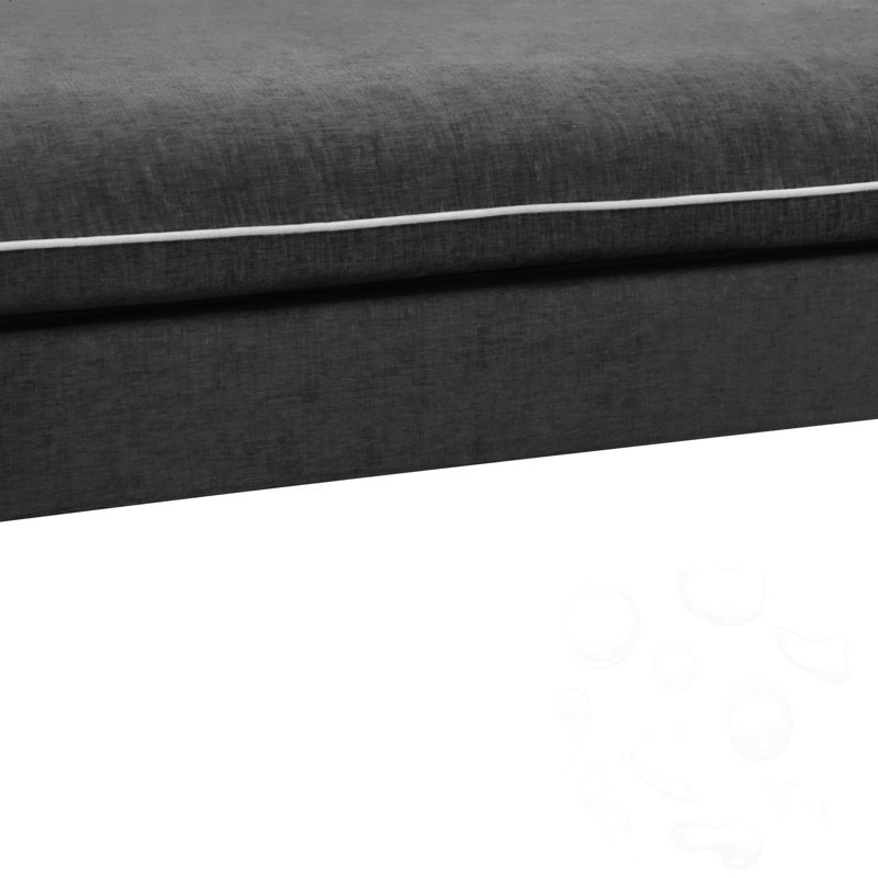Chaise longue avec coussins, Noir