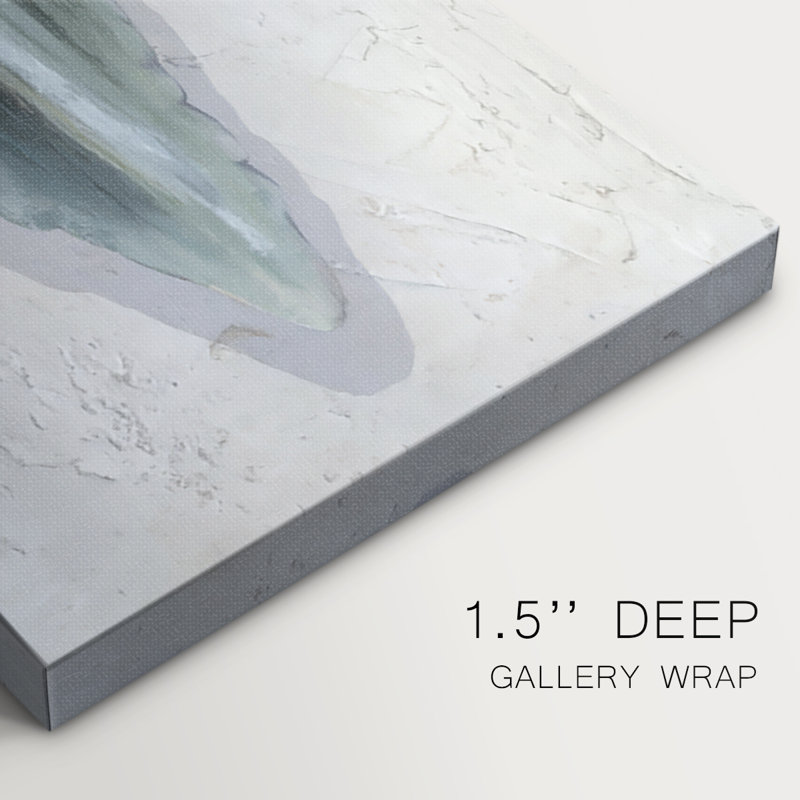 Watercolor Sharks Tooth III- Gallery Wrapped Canvas -Ready to Hang, 12" H x 30" W