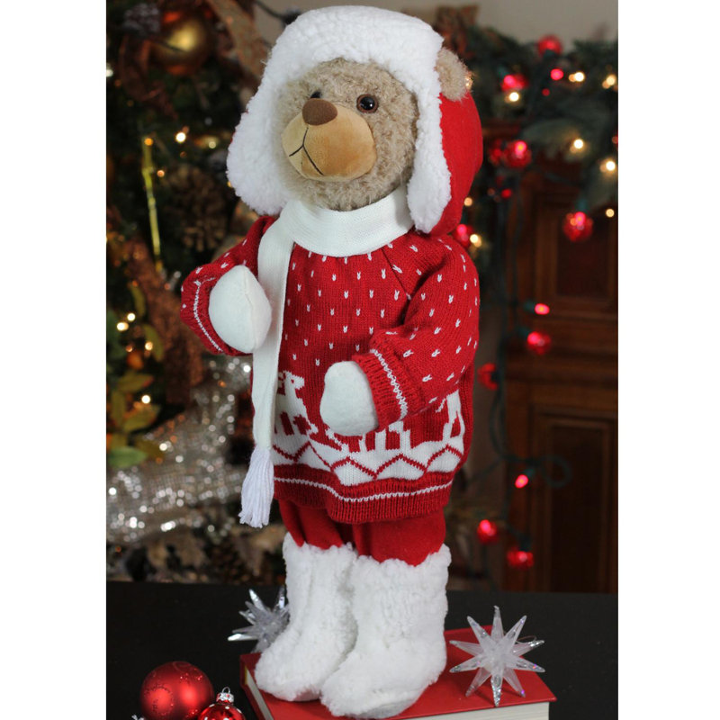 Ornement de Noël 20 po blanc et rouge