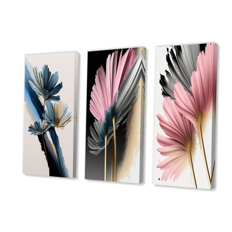Impression de marguerites hyperréalistes II sur toile, 3 pièces, H 32 po x l 48 po x P 1 po