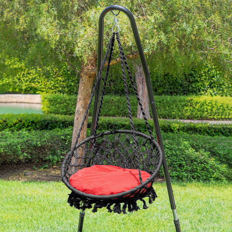 Chaise hamac Hawn, Noir / rouge