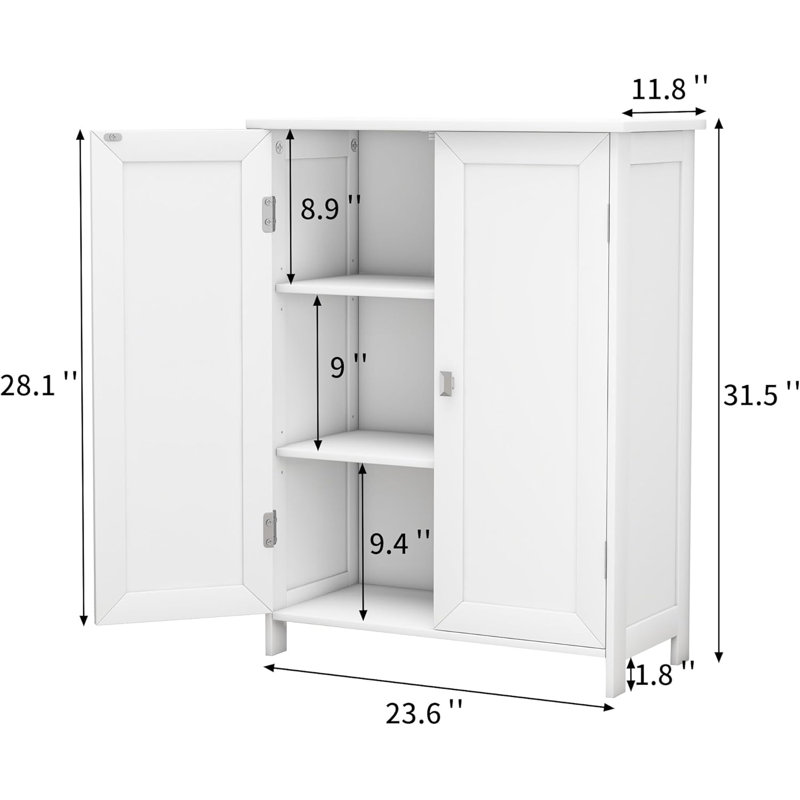 Bathroom Cabinet with Adjustable Shelf，Freestanding Storage Cabinet