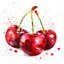 The Cherries - Toile avec cadre rouge | Art élégant-1232716949