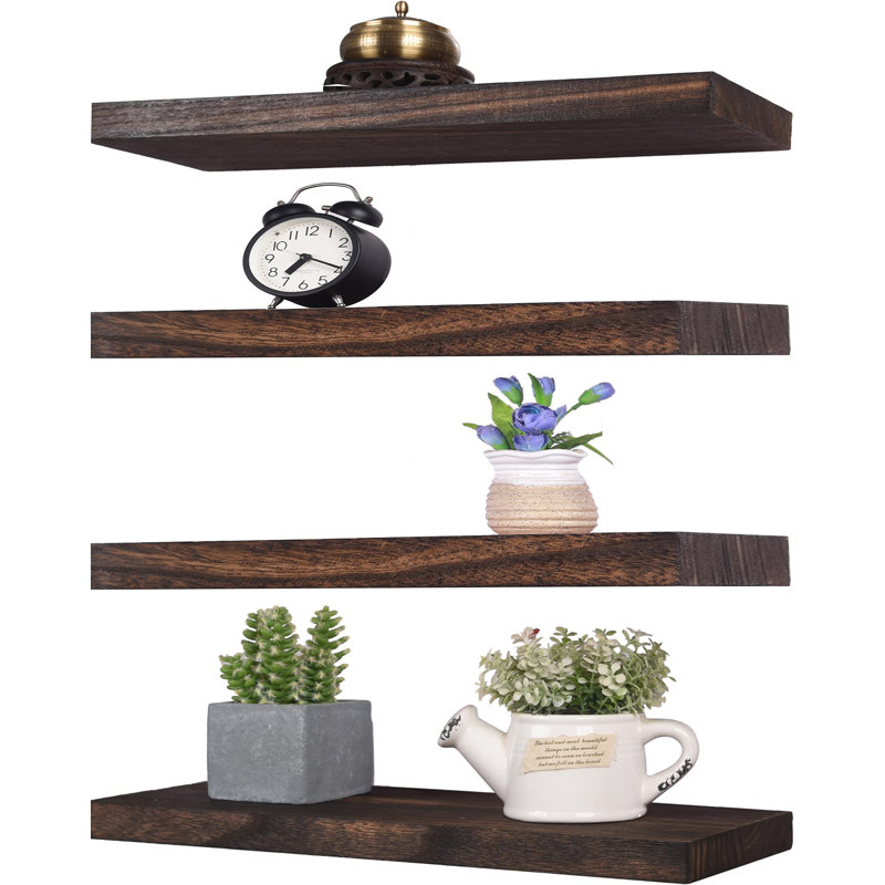Fein 4 Piece Floating Shelf, Brown
