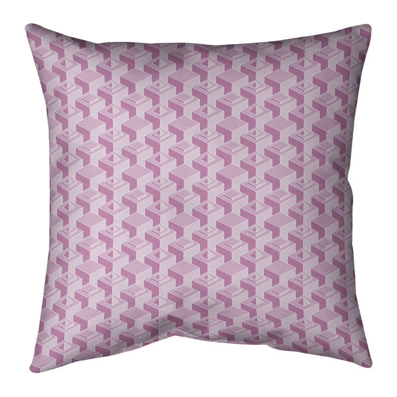 Housse de coussin Skyscrapers, 16 po x 1 po, Rose clair, Croisé en coton