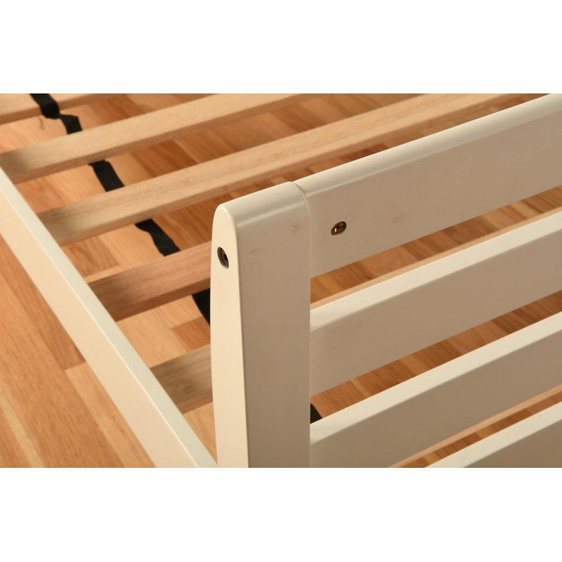 Alhamdi Solid Wood Daybed, White, Linen Stone Sunbrella