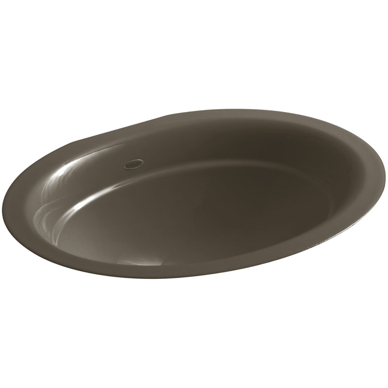 Serif Metal Oval Undermount Bathroom Sink, Suede