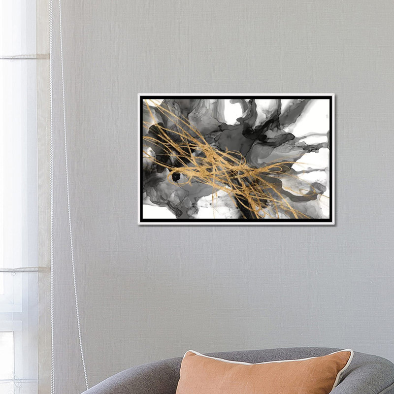 « Golden vortex II » par Jennifer Goldberger, reproduction d’art, H 18 po x l 26 po x P 1,5 po, Toile blanche encadrée