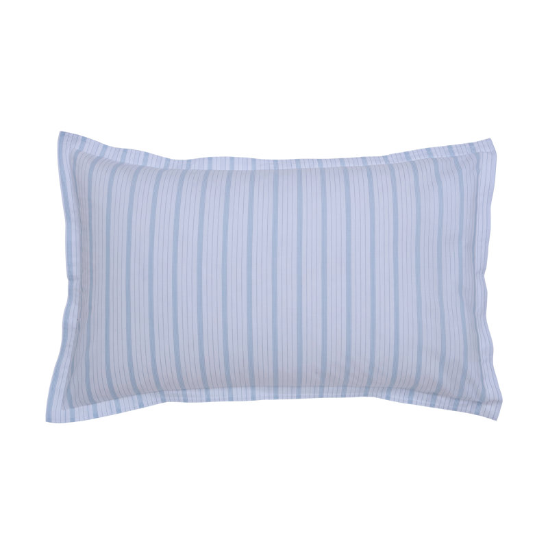 Juno Cotton Striped Duvet Cover Set with Pillowcases Included, Single Duvet Cover + 1 Pillowcase, Blue