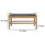 Banc contemporain rembourré avec rangement ouvert et siège en tissu, naturel / gris