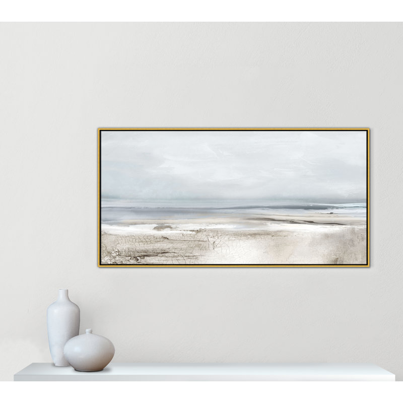 «Sunset Reflections Print» par Luna Mavis, H 31,5 po x l 61,5 po, Doré