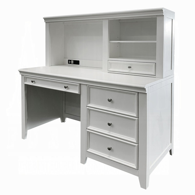 Lacey 52'' W Rectangle Writing Desk with Hutch