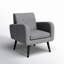 Fauteuil en polyester touffeté l 29,75 po avec pieds en bois massif Almeda-2115832552