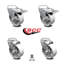 4 Inch Semi Steel Swivel Bolt Hole Caster Set with 2 Total Lock Brake SCC