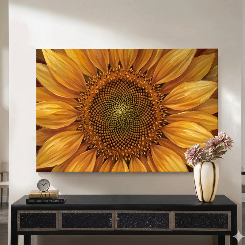 «Sunflower Bloom», reproduction de peinture à l'huile impressionniste sur toile tendue - jaune