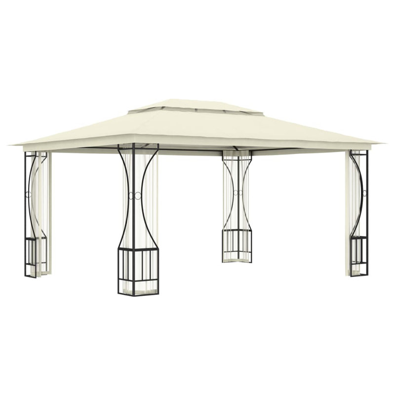 Armelle 4m x 3m Steel Patio Gazebo, Cream