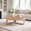 Table basse Milan, plateau rond 32 pouces, bois de manguier avec brun naturel sablé, base ouverte