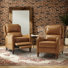 Fauteuil inclinable manuel en cuir véritable de 28,75 po de large Neliyah (ensemble de 2)