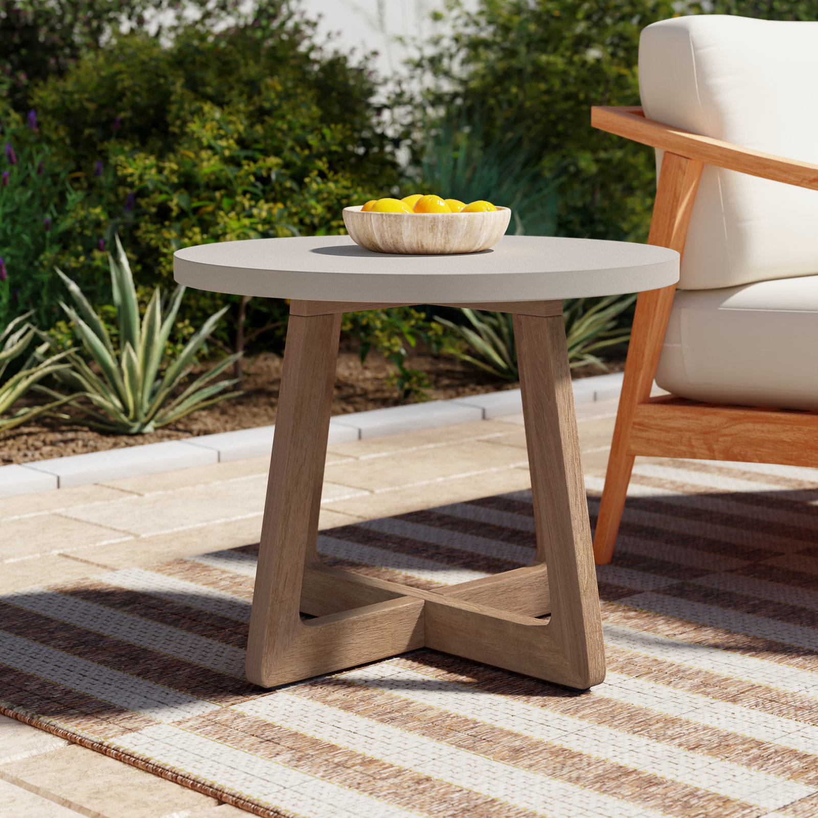 Mahi 24" Eucalyptus Patio Side Table