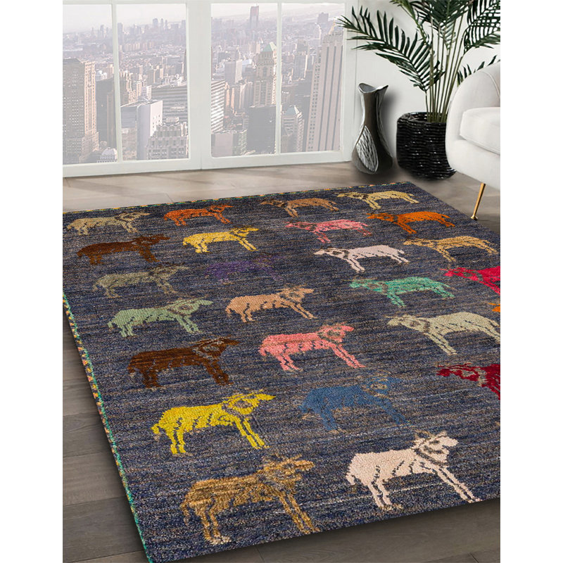 Tapis abstrait moderne 5340, Carré 6 pi
