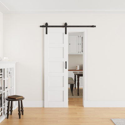24" × 80" Wood Sliding Barn Door with Finished Surface, Ready to Use All Installation Hardware Kit Included, Can Be Repainted, No Assembly Required
