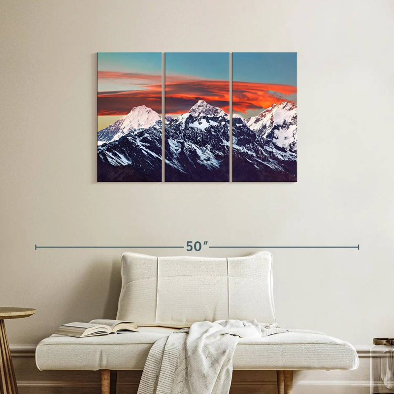 Coucher de soleil de l'Himalaya Alvord, H 24 po x l 38 po
