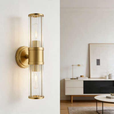 Applique murale moderne dorée avec abat-jour en verre, luminaire de meuble-lavabo pour miroir, chambre à coucher, couloir et salon