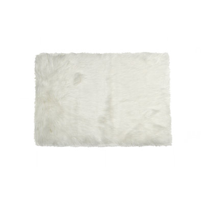 Tapis imitation peau de mouton blanc cassé Shawnta