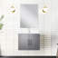 Meuble-lavabo gris foncé l 24 po x P 22 po avec miroir de 18 po - Vaste espace de rangement entièrement assemblé 24 po 22 18 Avantages substantiels-731535646