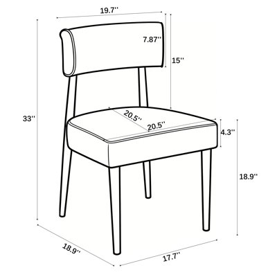 Chaise d'appoint rembourrée en bois massif