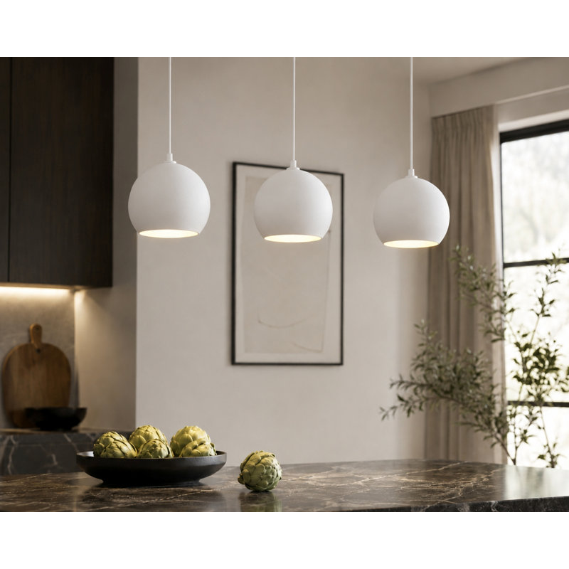Kanisha 3 - Light Kitchen Island Pendant, White