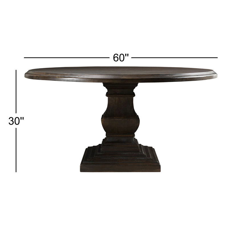 Nimes Round Solid Wood Dining Table, 60" L x 60" W