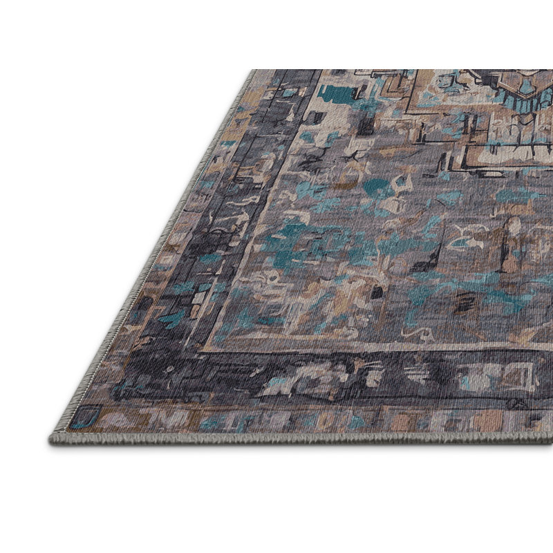 Machine Washable Gray Area Rug, Rectangle 8' x 10'